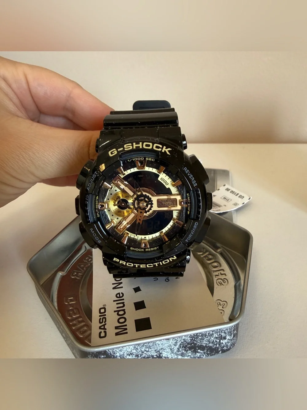 Casio G-Shock Black and Gold Analog-Digital Sport Watch GA110GB